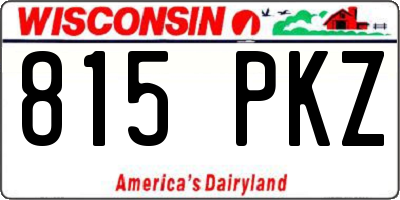 WI license plate 815PKZ