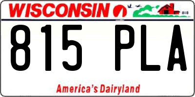 WI license plate 815PLA