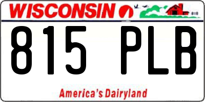 WI license plate 815PLB