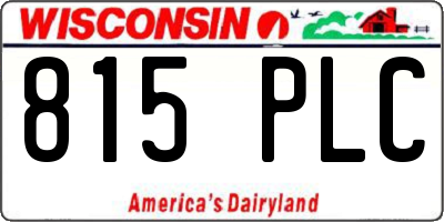 WI license plate 815PLC