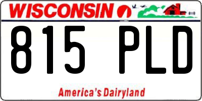 WI license plate 815PLD