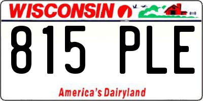 WI license plate 815PLE