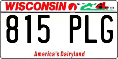 WI license plate 815PLG