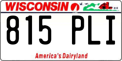 WI license plate 815PLI