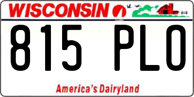 WI license plate 815PLO