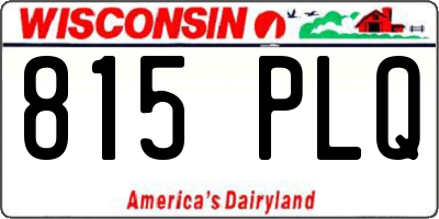 WI license plate 815PLQ