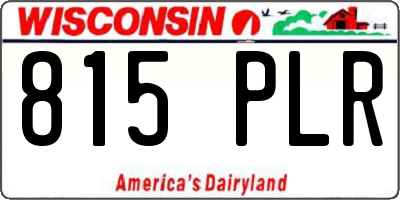 WI license plate 815PLR