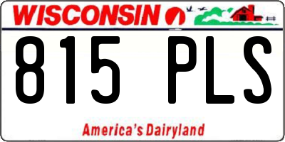 WI license plate 815PLS