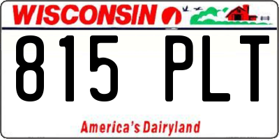 WI license plate 815PLT