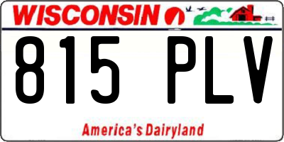 WI license plate 815PLV