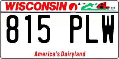 WI license plate 815PLW