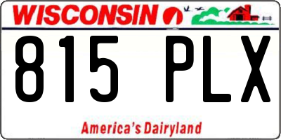 WI license plate 815PLX