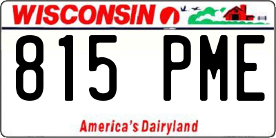 WI license plate 815PME