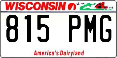WI license plate 815PMG