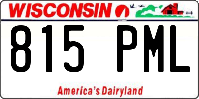 WI license plate 815PML
