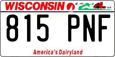 WI license plate 815PNF