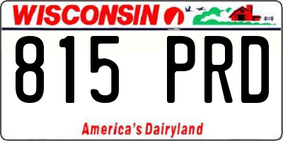 WI license plate 815PRD