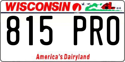 WI license plate 815PRO