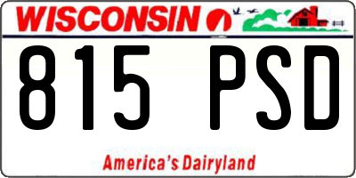 WI license plate 815PSD