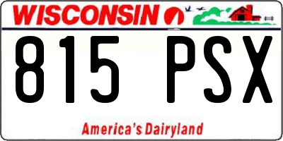 WI license plate 815PSX