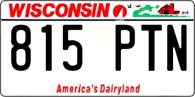 WI license plate 815PTN