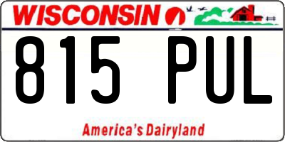 WI license plate 815PUL