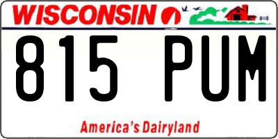 WI license plate 815PUM