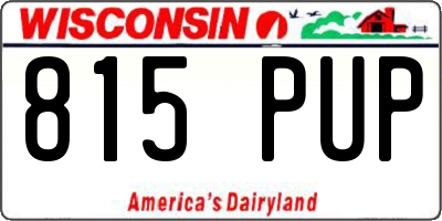 WI license plate 815PUP