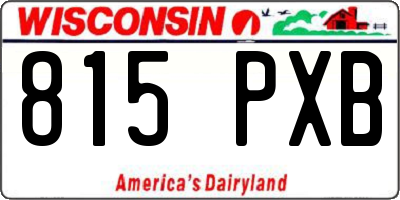 WI license plate 815PXB