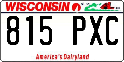 WI license plate 815PXC