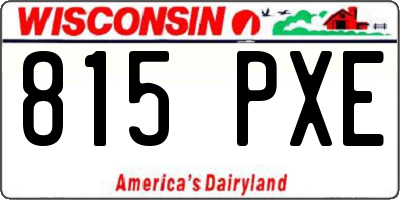 WI license plate 815PXE