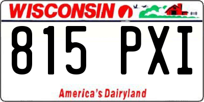 WI license plate 815PXI