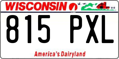 WI license plate 815PXL