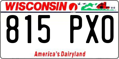 WI license plate 815PXO