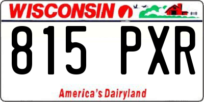 WI license plate 815PXR