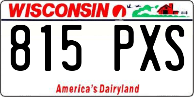 WI license plate 815PXS