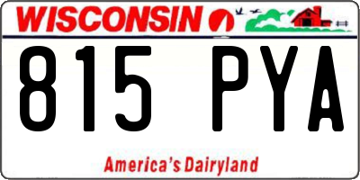 WI license plate 815PYA