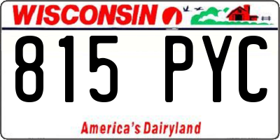 WI license plate 815PYC