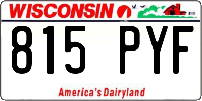 WI license plate 815PYF