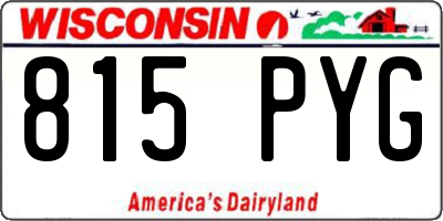 WI license plate 815PYG