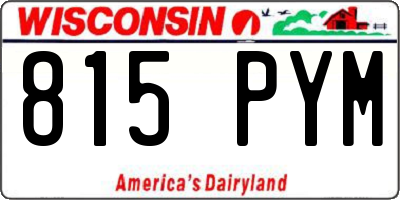 WI license plate 815PYM