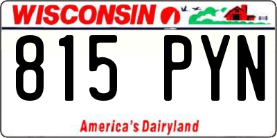 WI license plate 815PYN
