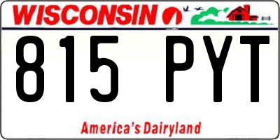 WI license plate 815PYT