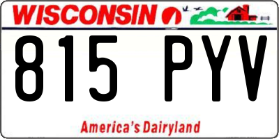 WI license plate 815PYV