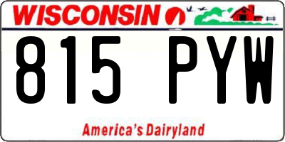 WI license plate 815PYW