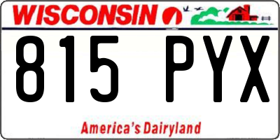 WI license plate 815PYX