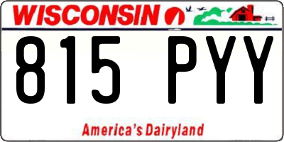 WI license plate 815PYY