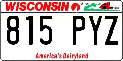 WI license plate 815PYZ