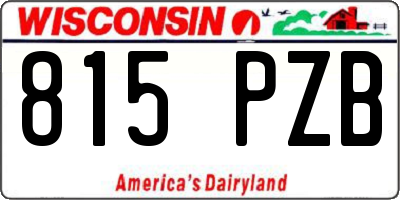 WI license plate 815PZB
