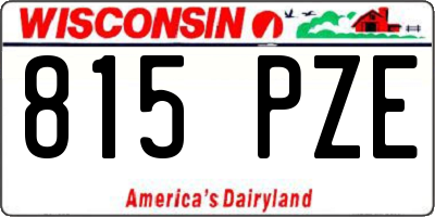 WI license plate 815PZE